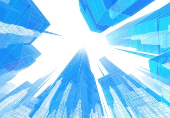 3d rendering of modern office buildings in the city 