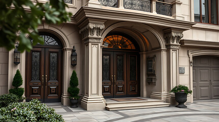 Fototapeta premium Magnificent Classical Mansion: A Symbol of Opulence and Architectural Grandeur