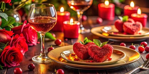Romantic Valentine's Day Dinner: Delicious Food Photography for Flyer