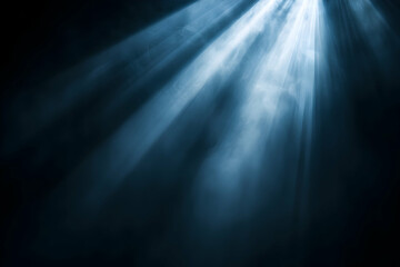 Isolated light beam on a black background creating a dramatic visual effect
