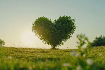 Fototapeta premium Green tree in shape of heart