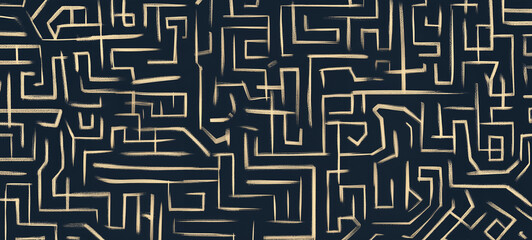 A pattern of maze-like shapes, each with multiple paths leading to different places
