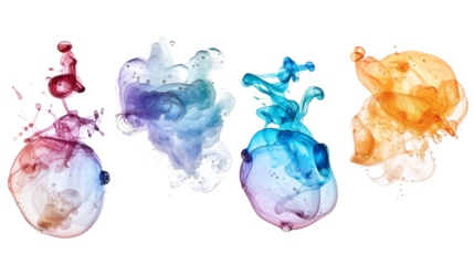 A set of bubbles floating, isolated on white background