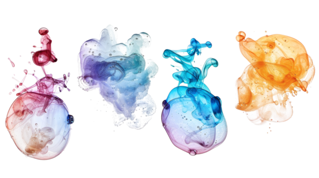 A set of bubbles floating, isolated on white background