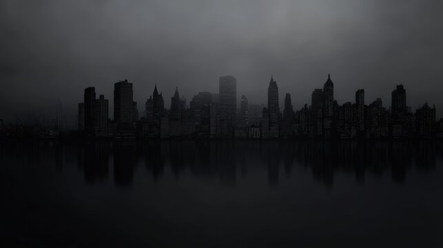 Total Darkness Artistic Depiction. Dark Neutral Background