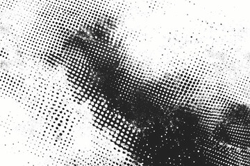A black and white halftone pattern with a grunge background design
