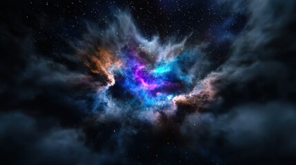 Obraz premium A dark sky with a large cloud of gas and dust