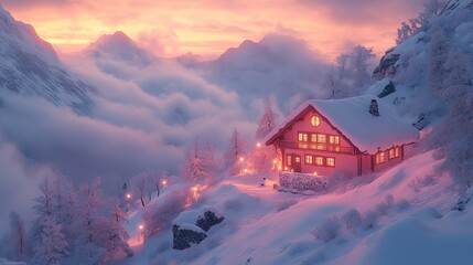 Fototapeta premium snowy forest landscape