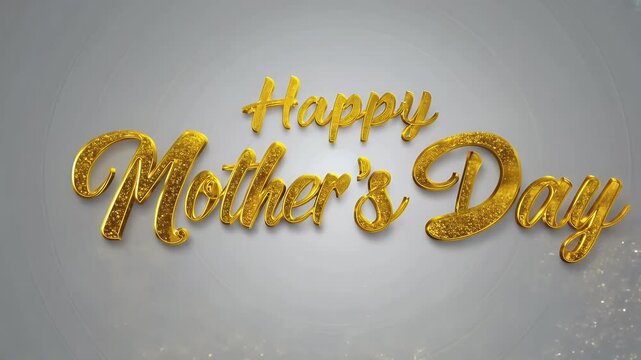 video of Golden text happy Mother&rsquo;s Day greay background greeting for celebrating in mothers day 