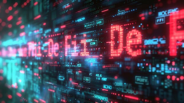 Cyberspace Background With De Fi Inscription