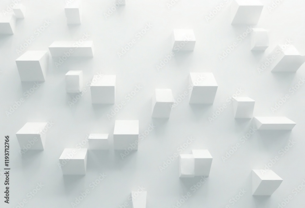Poster white cubes background