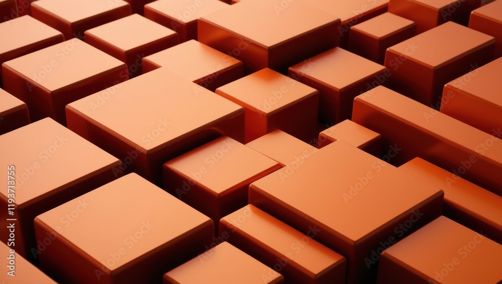 Poster red cubes abstract background