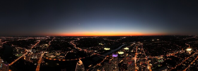amazing aerial sunset view