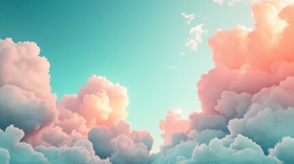 Soft Pastel Clouds Gently Fill The Sky