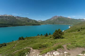 Beautiful alpine landscape at Col du Mont Cenis during summer season, Savoie, France
