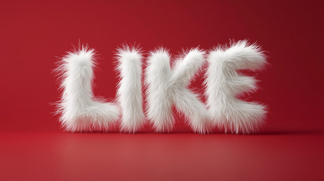 Texto 3D "LIKE", emocionante, colorido