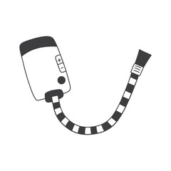 Professional vacuum cleaner for pets. Vector doodle illustration