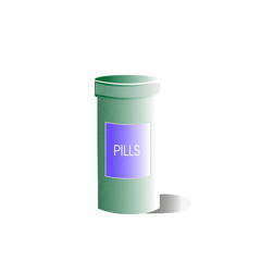 A pill bottle with the word pills on it