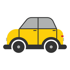 Yellow car for drawing kids vector