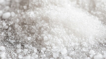 Close up view of fine and coarse salt grains