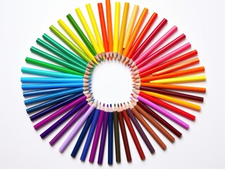 Obraz premium Many-Coloured Markers Collection Isolated on White Background. Great for Children's Art and Crafts