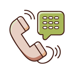 Fototapeta premium Speakerphone Icon with phone and message bubble