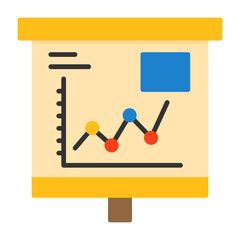 Rising Line Graph Flat Style Icon