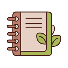 Notebook Icon with green plant design