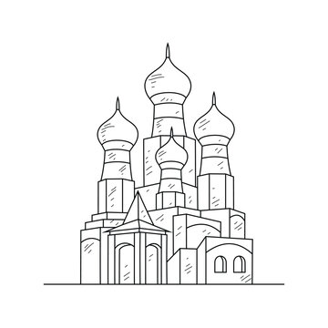 black and white russian church drawing clip art preview
