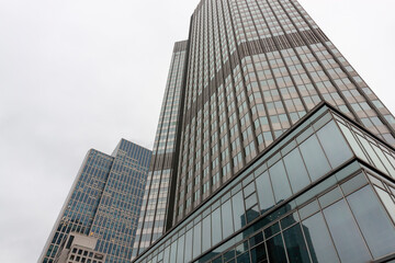 A view of the MesseTurm (Messe Tower), a prominent skyscraper in Frankfurt am Main, Germany