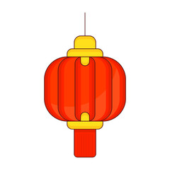 Colorful Chinese lantern decoration Flat Style Icon