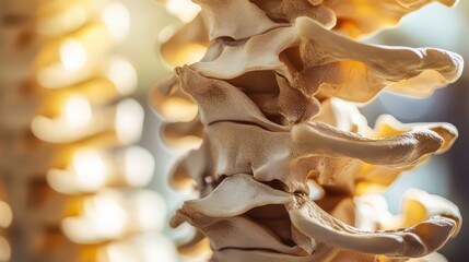 Detailed view of human vertebral column structure