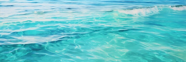 Obraz premium Sunny Summer Beach Background. Turquoise Water of the Ocean in Florida for Enjoyable Vacation Fun