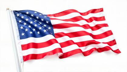 Obraz premium American flag waving against a white background