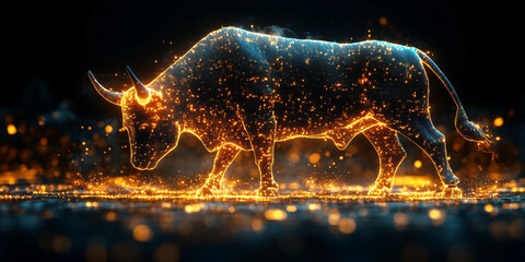 bull on a black background, ai bull on a fire, bull in the field, bull on the farm