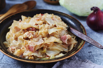 Southern Fried Cabbage, traditional dish in the South of the USA	