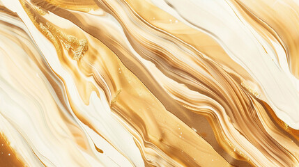 Obraz premium A hand-painted abstract brushstroke background in Mocha Mousse and Scarlet red, accented with Butter yellow highlights, evoking a bold artistic style
