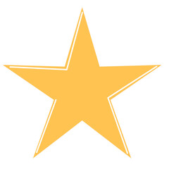 Obraz premium Yellow Bright Star Icon. Magic Star Ray Shape Decoration. Baby Nursery Wallpaper or Poster Decor. 