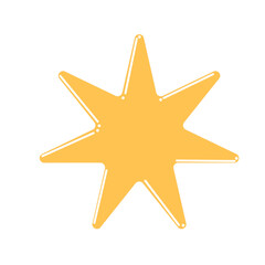 Yellow Bright Star Icon. Magic Star Ray Shape Decoration. Baby Nursery Wallpaper or Poster Decor. 
