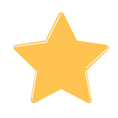 Yellow Bright Star Icon. Magic Star Ray Shape Decoration. Baby Nursery Wallpaper or Poster Decor. 