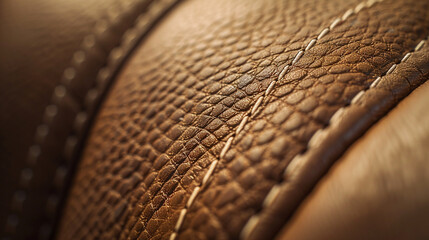 A textured leather background in Mocha Mousse with visible stitching, providing a warm and premium feel for branding projects