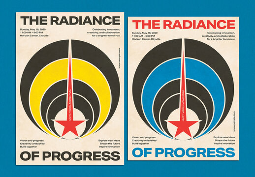 Bold Star Vision Retro Poster Layout