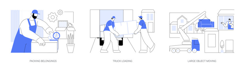 Moving company isolated cartoon vector illustrations se