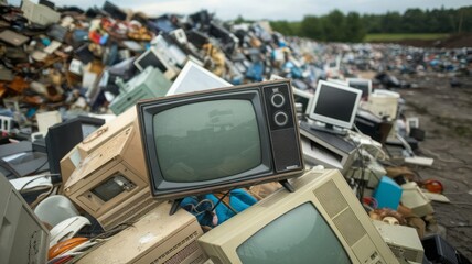 garbage dump TV and electrical appliances