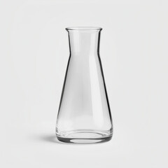 Tall and slender crystal-clear glass carafe with a minimal design, perfect for serving drinks or as a decorative centerpiece
