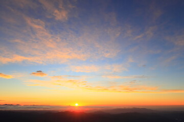 sunrise over the mountains	
