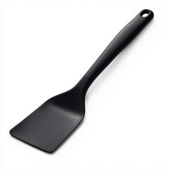 Fototapeta premium A black nylon spatula with a solid heat-resistant structure, designed for effortless flipping and stirring in modern kitchen settings
