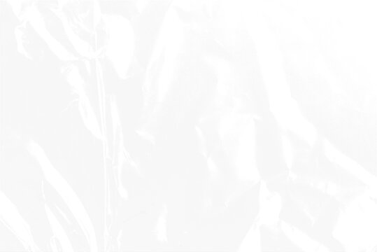 Plastic wrap transparent texture overlay effect. Polyethylene packaging of vinyl wrap or cd cover. Shrink crumpled plastic bag sleeve, package mockup illustration