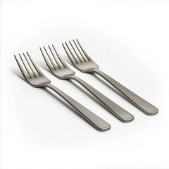 A sleek set of stainless steel salad forks with a brushed finish, ideal for both casual and formal dining