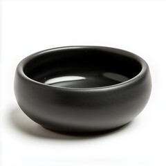 A small matte black ceramic dipping sauce bowl with a smooth texture, placed on a white background, showcasing minimalistic elegance